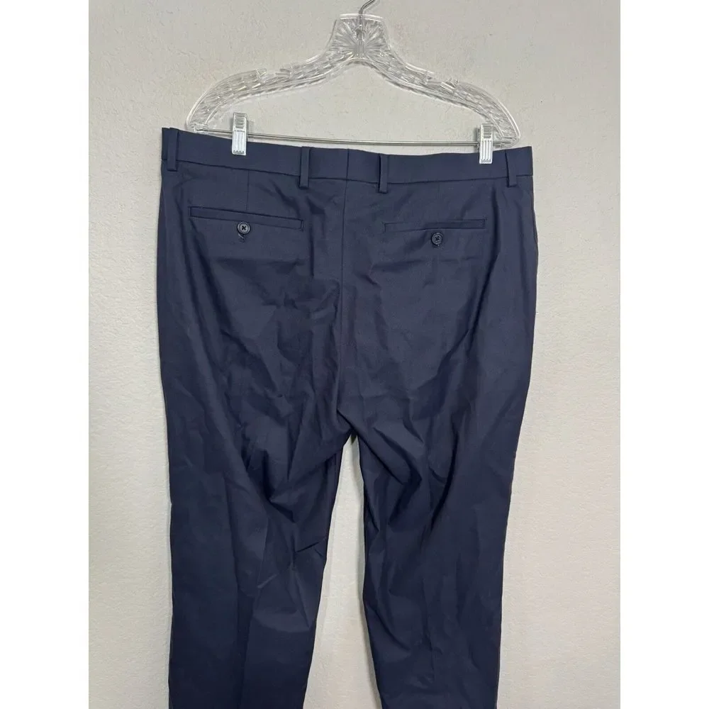 Banana Republic Pants Mens 36x32 Navy Blue Slim Fit Flat Front Cotton Chinos